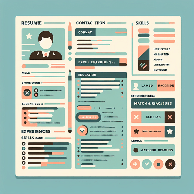 resume with matching keywords and experiences highlighted