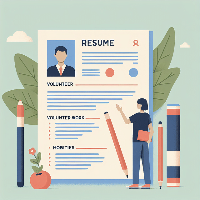 a resume with personalized sections like volunteer work and hobbies