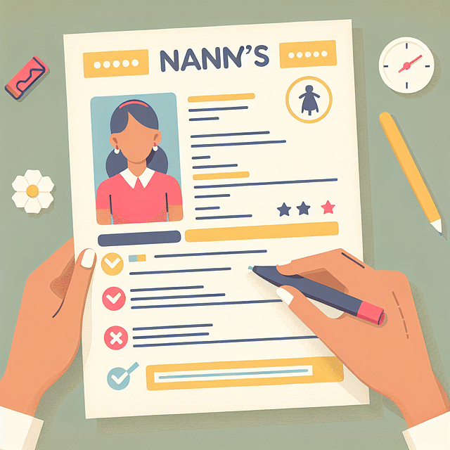 nanny resume with statistics and achievements underlined