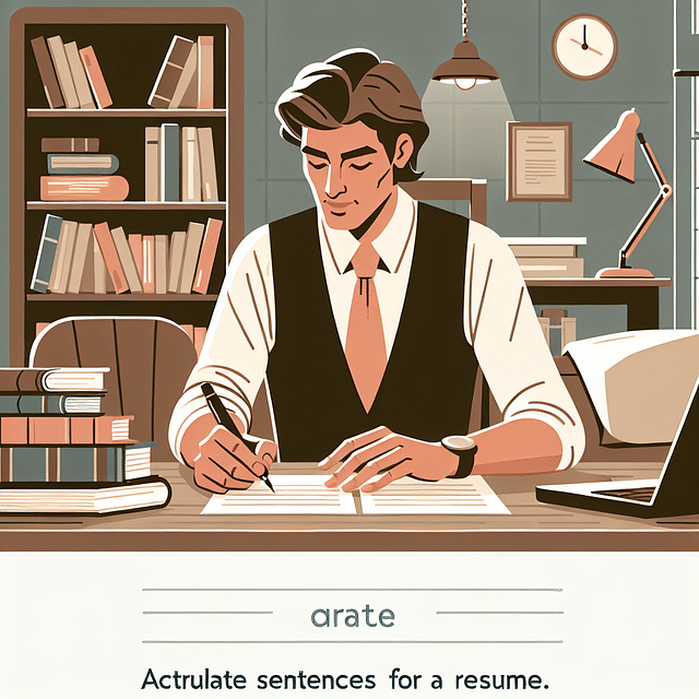 a wordsmith crafting sentences on a resume