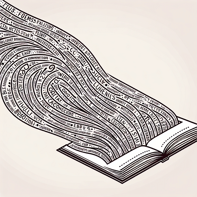 a stream of words flowing seamlessly from one end of the page to the other