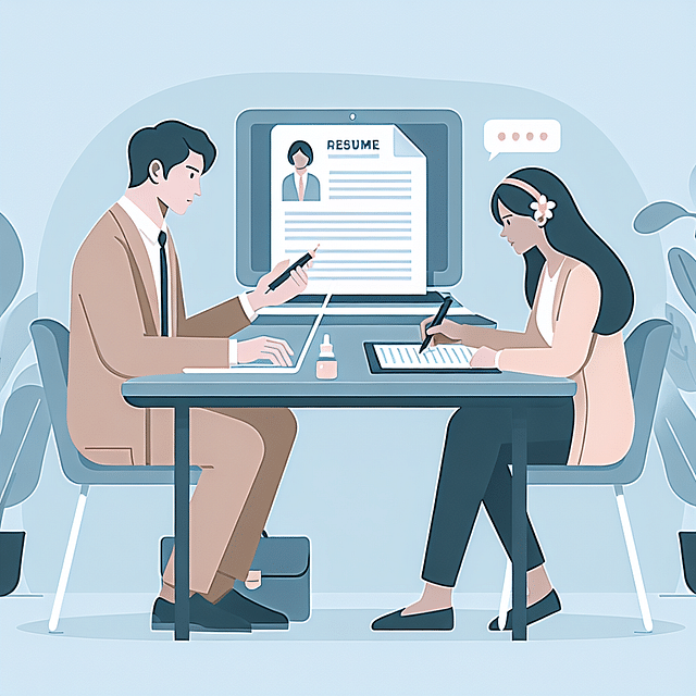 two people collaborating on editing a resume