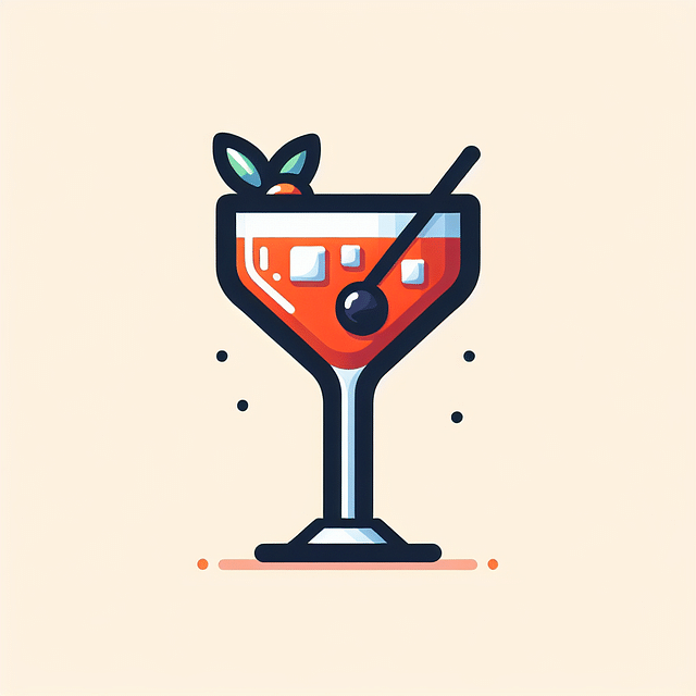 Cocktail glass with a catchy phrase