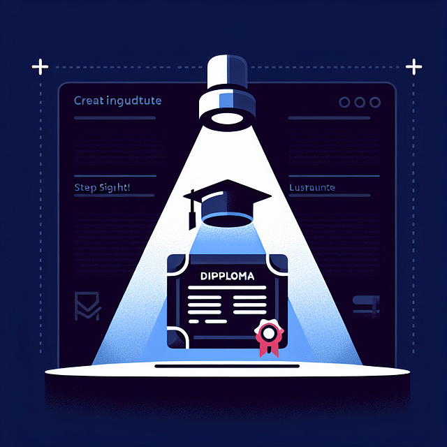 a spotlight on a diploma