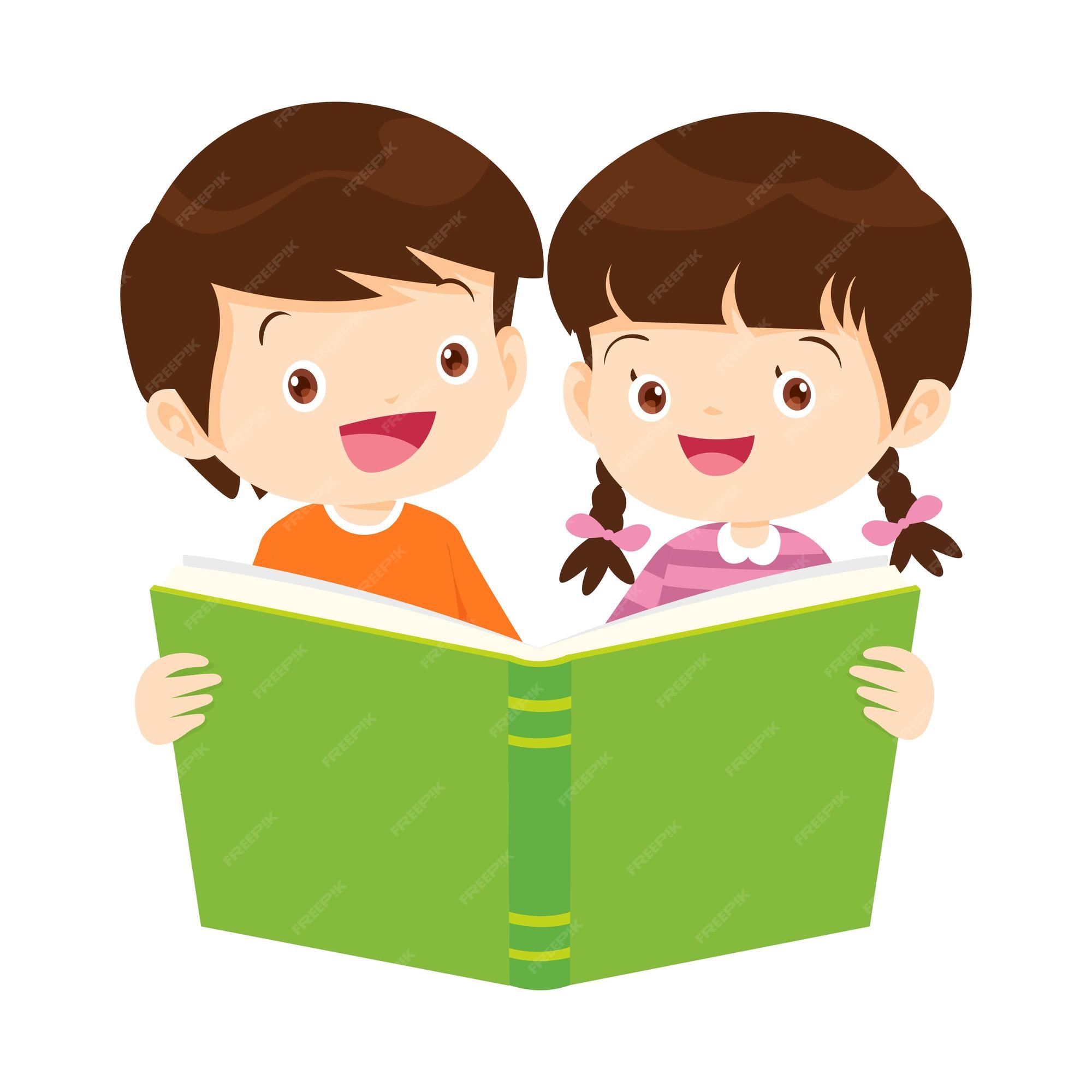 children reading book