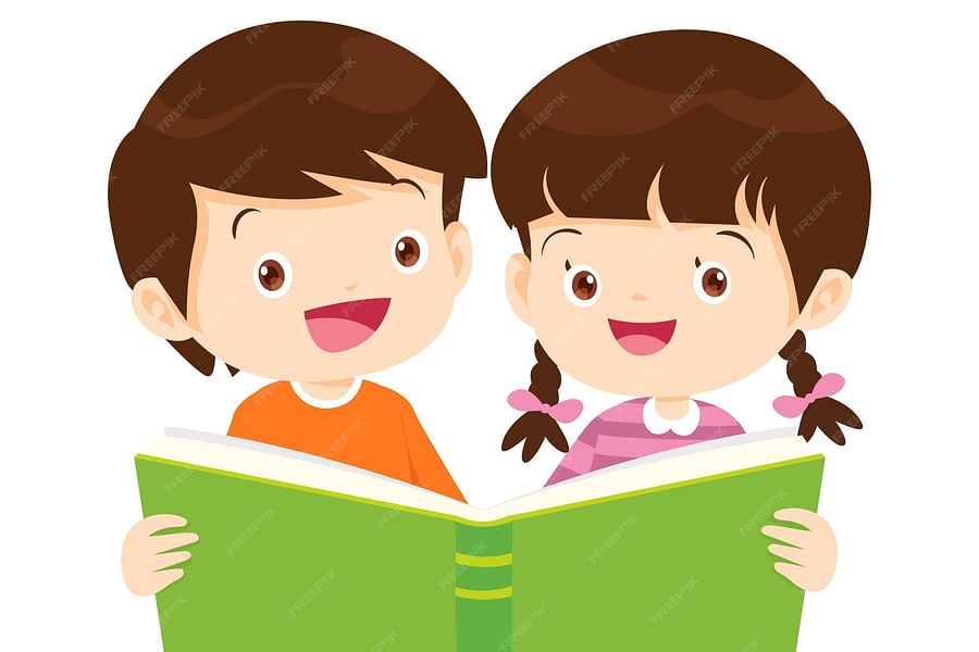children reading book