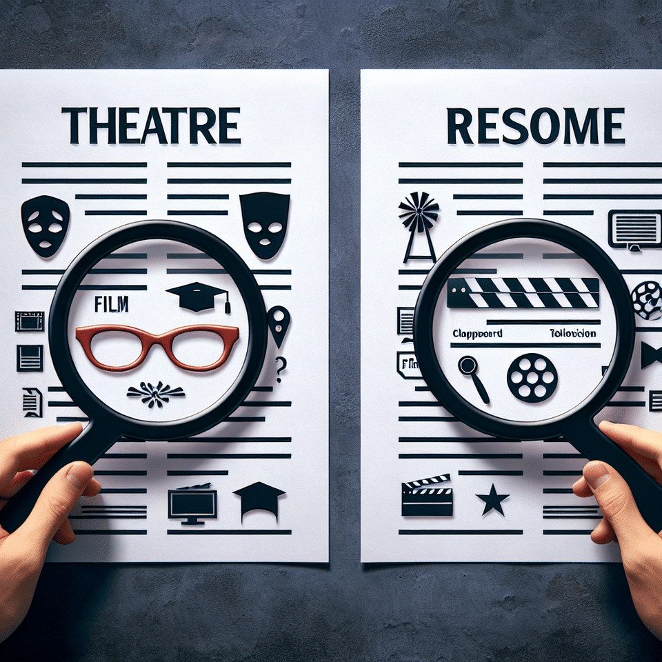 Acting Resume Showdown: Theatre vs Film and Television – Tailoring Your CV to Your Audience
