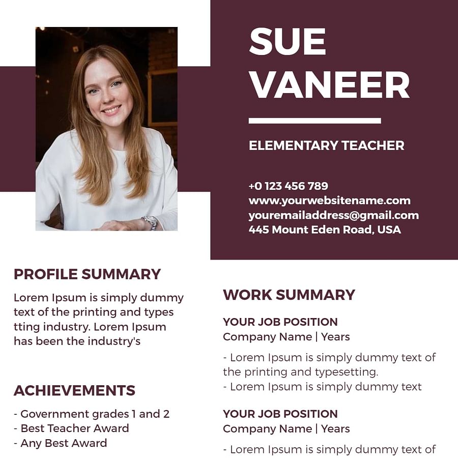 Example of a well-structured standout teaching resume