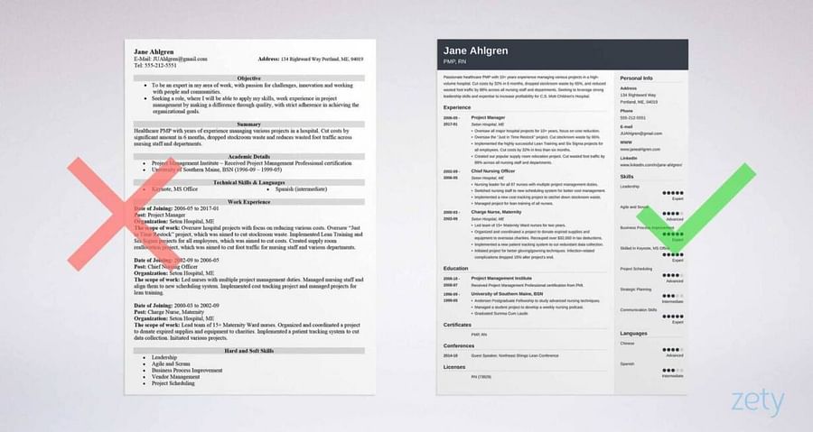 Professional and well-structured resume header