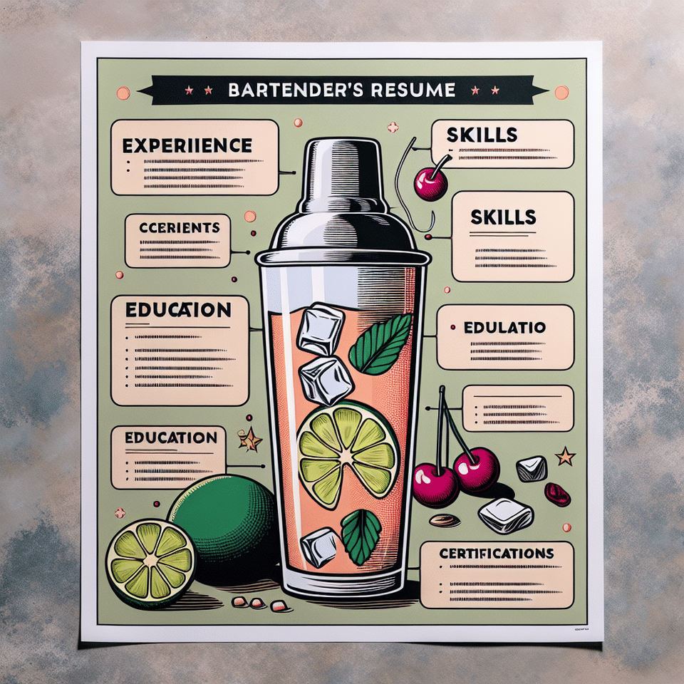 The Cocktail of Success: Blending Experience and Skills in a Bartender Resume